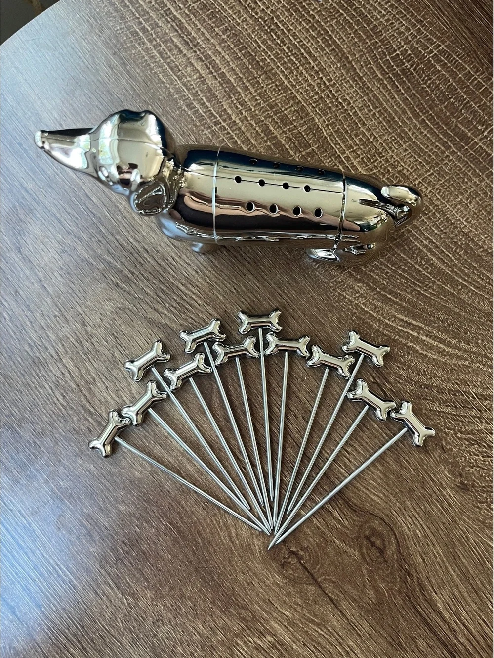 Purebreds by Godinger Dachshund Cocktail Pick Set Silver Barware Dog New
